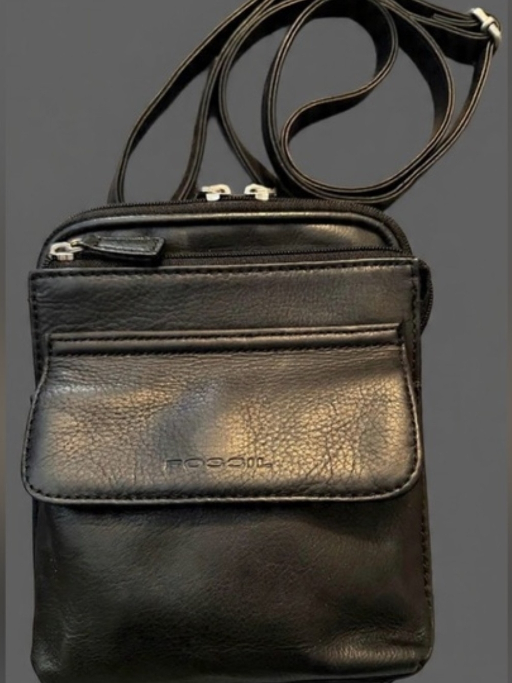 FINAL..Fossil Black Leather Crossbody - Picture 2 of 16